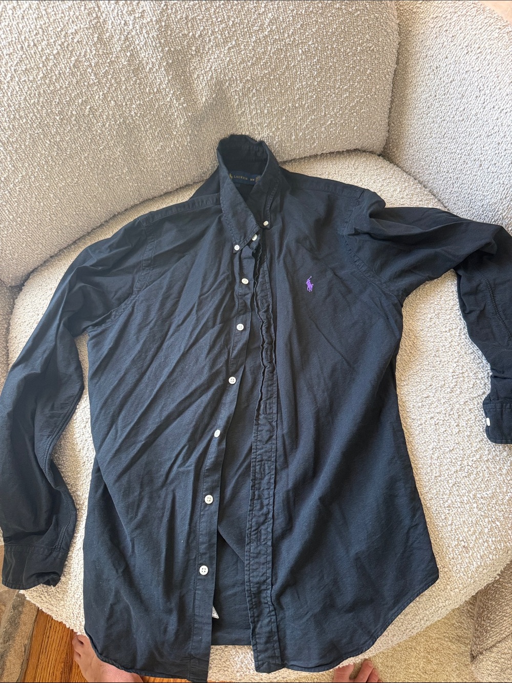 Men's Ralph Lauren Polo Black Button-Down Casual Shirt